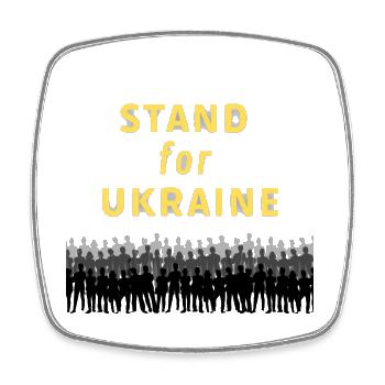 Stand with Ukraine World Peace Ukraine Russia - Square fridge magnet - white - Front