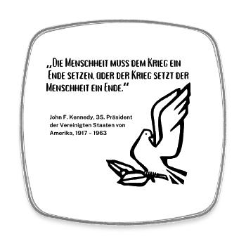 Zitat Politiker Krieg Frieden - Viereckiger Kühlschrankmagnet - Weiß - Vorne