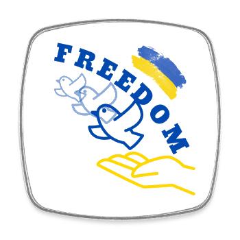 Ukraine Peace Flag Dove russia War Peace - Square fridge magnet - white - Front