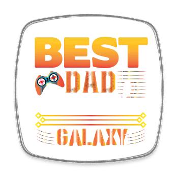 Bester Vater in der Galaxie - Viereckiger Kühlschrankmagnet - Weiß - Vorne