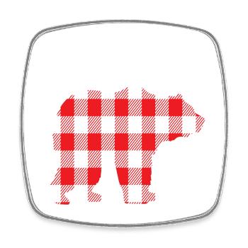 DADDY BEAR - Square fridge magnet - white - Front