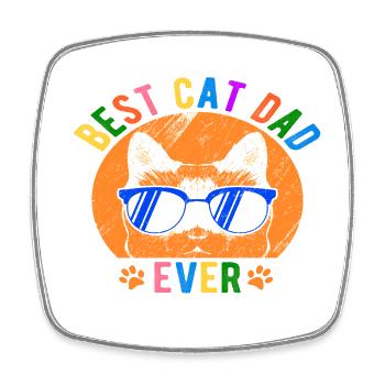 Best cat dad ever best cat dad kitten - Square fridge magnet - white - Front