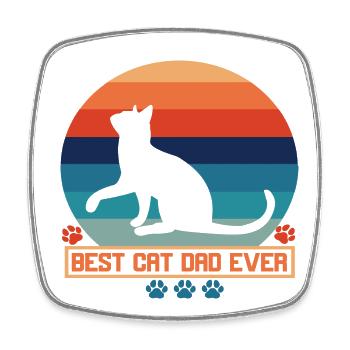 Best cat dad ever best cat dad kitten - Square fridge magnet - white - Front