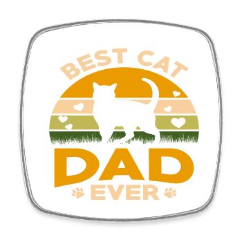 Best cat dad ever best cat dad kitten - Square fridge magnet - white - Front