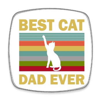 Best cat dad ever best cat dad kitten - Square fridge magnet - white - Front