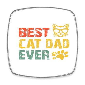 Best cat dad ever best cat dad kitten - Square fridge magnet - white - Front