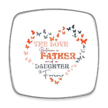 father and daughter / father / daughter / gift - Square fridge magnet - white - Front