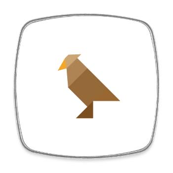 Bird - Tangram - Square fridge magnet - white - Front