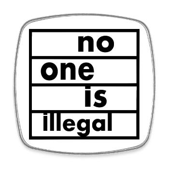 No one is illegal - Magnet carré - blanc - Devant
