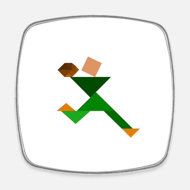Rugby players - Tangram - Square fridge magnet - white