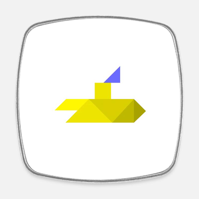 Submarine - Tangram - Square fridge magnet - white