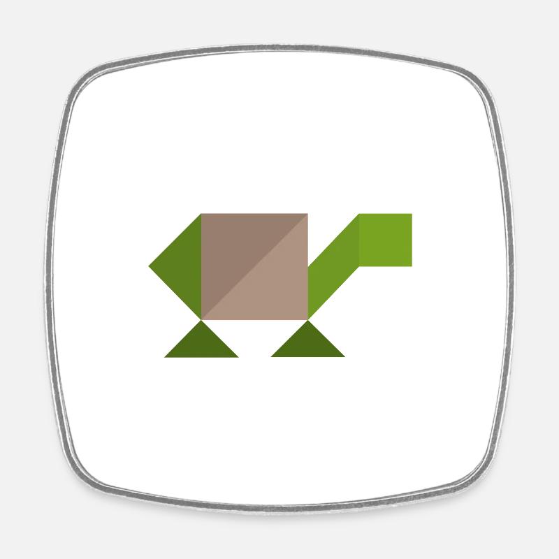 Turtle - Tangram - Square fridge magnet - white