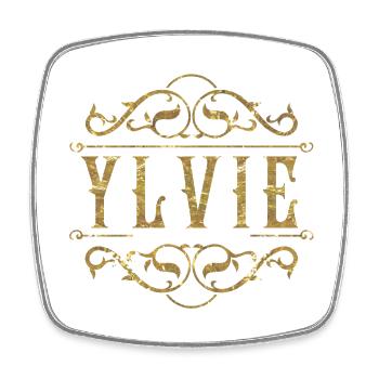 Ylvie gold - Viereckiger Kühlschrankmagnet - Weiß - Vorne
