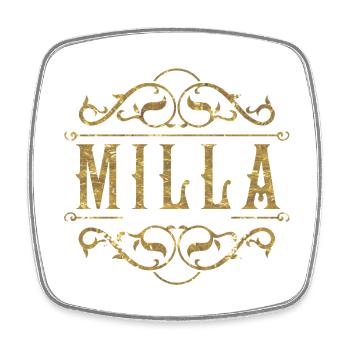 Milla gold - Viereckiger Kühlschrankmagnet - Weiß - Vorne