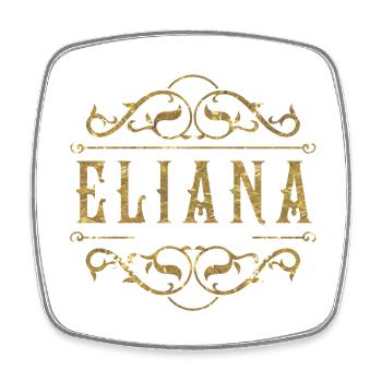 Eliana gold - Viereckiger Kühlschrankmagnet - Weiß - Vorne