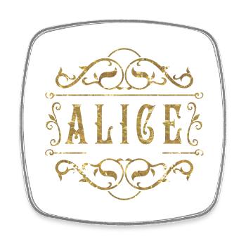 Alice or - Magnet carré - blanc - Devant