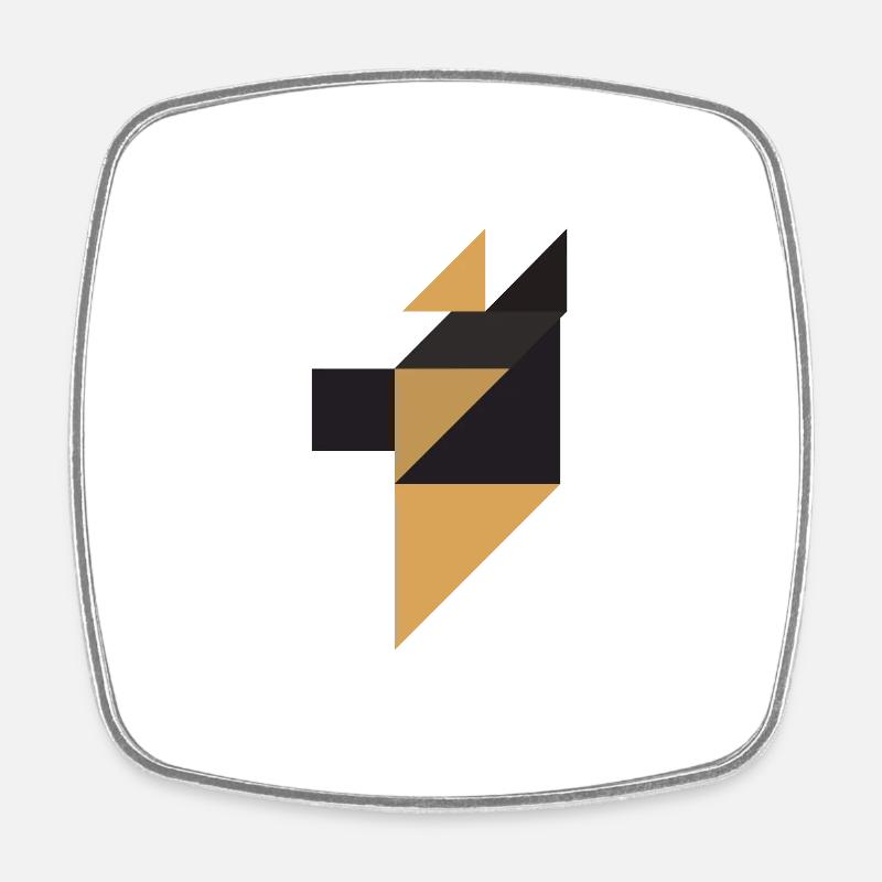 Doberman - Tangram - Square fridge magnet - white