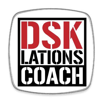 Deeskalationsteam DSKlations Coach Farben änderbar - Viereckiger Kühlschrankmagnet - Weiß - Vorne