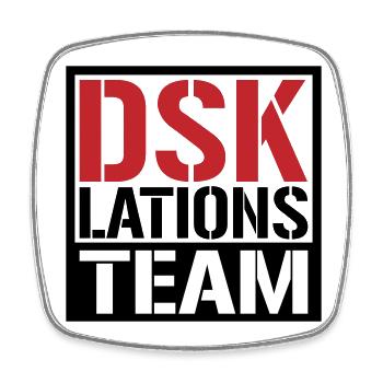 Deeskalationsteam DSKlations Team Farben änderbar - Viereckiger Kühlschrankmagnet - Weiß - Vorne