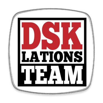 Deeskalationsteam DSKlations Team Farben änderbar - Viereckiger Kühlschrankmagnet - Weiß - Vorne