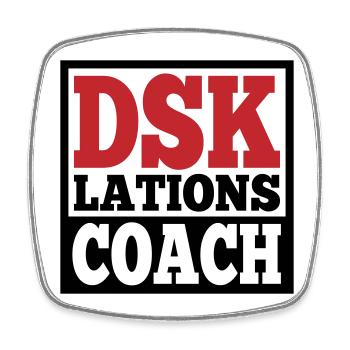 Deeskalationsteam DSKlations Coach Farben änderbar - Viereckiger Kühlschrankmagnet - Weiß - Vorne