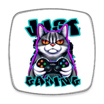 Gamingcat - Viereckiger Kühlschrankmagnet - Weiß - Vorne