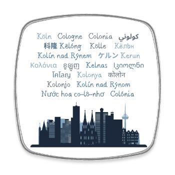 Köln international - Viereckiger Kühlschrankmagnet - Weiß - Vorne