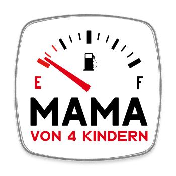 MAMA 4 KINDER MUTTER VIER KINDER MUTTERTAG - Viereckiger Kühlschrankmagnet - Weiß - Vorne