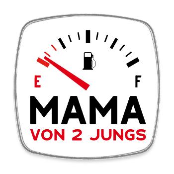 MAMA 2 SÖHNE MUTTERTAG MUTTER ZWEI JUNGEN - Viereckiger Kühlschrankmagnet - Weiß - Vorne