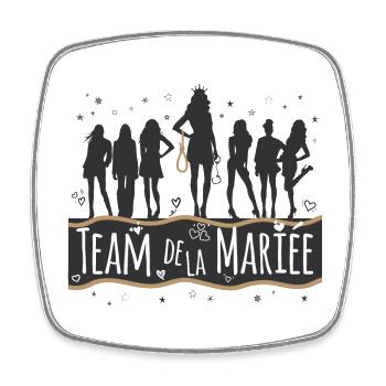 T-shirt EVJF Enterrement de vie jeune fille Team - Magnet carré - blanc - Devant