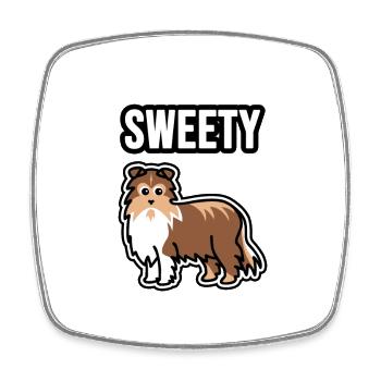 Cute dog - Square fridge magnet - white - Front