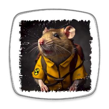 Rats can sniff out mines - Square fridge magnet - white - Front