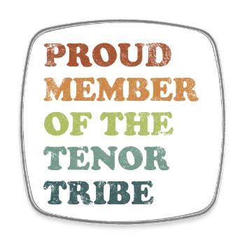 Fier membre de la tribu des ténors - rétro sombre - Magnet carré - blanc - Devant