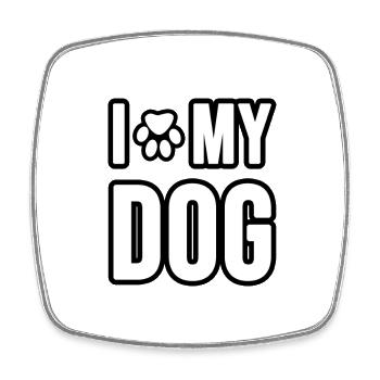 I love my Dog or Cat. Ich liebe meinen Hund oder m - Viereckiger Kühlschrankmagnet - Weiß - Vorne