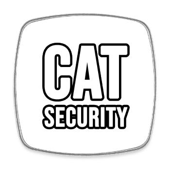 Sécurité des chiens ou des chats - Magnet carré - blanc - Devant