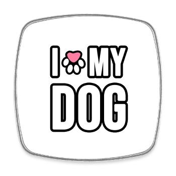 I love my Dog or Cat. Ich liebe meinen Hund oder m - Viereckiger Kühlschrankmagnet - Weiß - Vorne