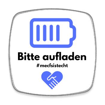 Please recharge BLUE 💙 - Square fridge magnet - white - Front