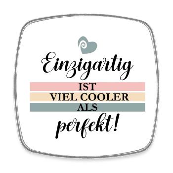 Einzigartig - Viereckiger Kühlschrankmagnet - Weiß - Vorne