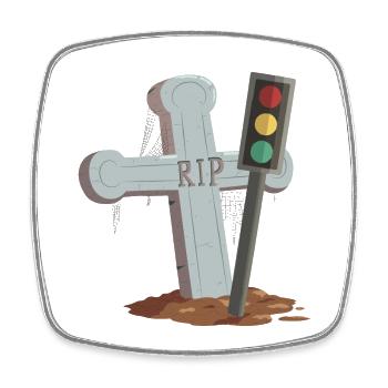 Ampel Ruhe in Frieden RIP - Viereckiger Kühlschrankmagnet - Weiß - Vorne