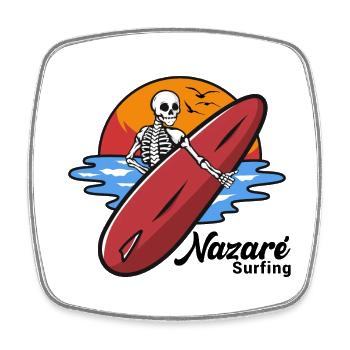 Nazare Surfing Portugal - Viereckiger Kühlschrankmagnet - Weiß - Vorne