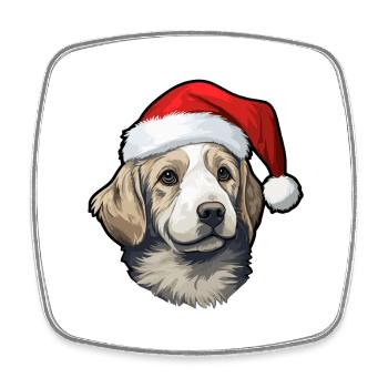 Dog Christmas Dogs Winter Pets Animal - Square fridge magnet - white - Front