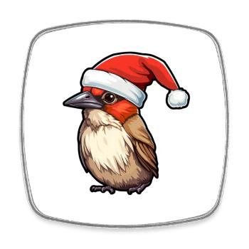 Vogel Weihnachten Vögel Weihnachtsmütze Winter - Viereckiger Kühlschrankmagnet - Weiß - Vorne