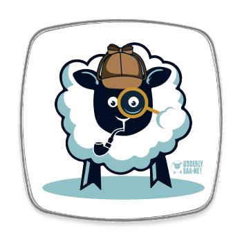 Une brebis détective ? - Magnet carré - blanc - Devant