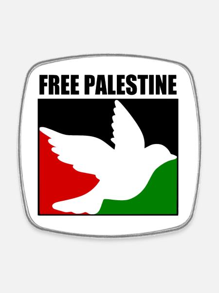 Free palestine - Magnet carré - blanc