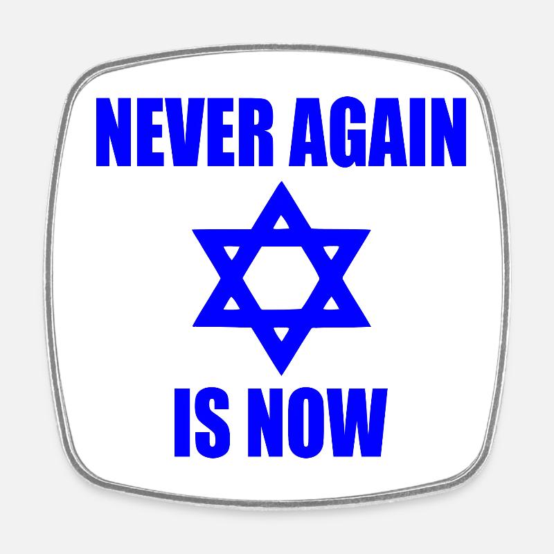Never again is now - Viereckiger Kühlschrankmagnet - Weiß