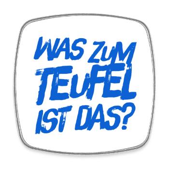 was zum Teufel ist das - Viereckiger Kühlschrankmagnet - Weiß - Vorne