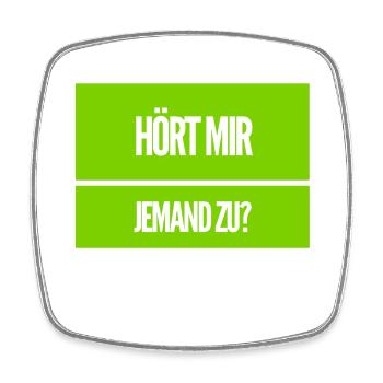 habe ich ein Publikum? - Viereckiger Kühlschrankmagnet - Weiß - Vorne