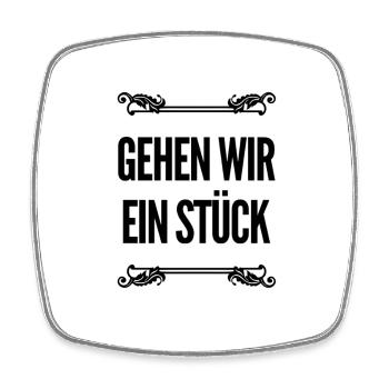 gehen wir ein Stück - Viereckiger Kühlschrankmagnet - Weiß - Vorne