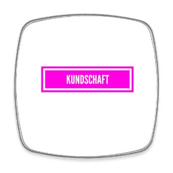 die Kundschaft wartet - Viereckiger Kühlschrankmagnet - Weiß - Vorne