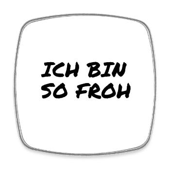 glücklich - Viereckiger Kühlschrankmagnet - Weiß - Vorne